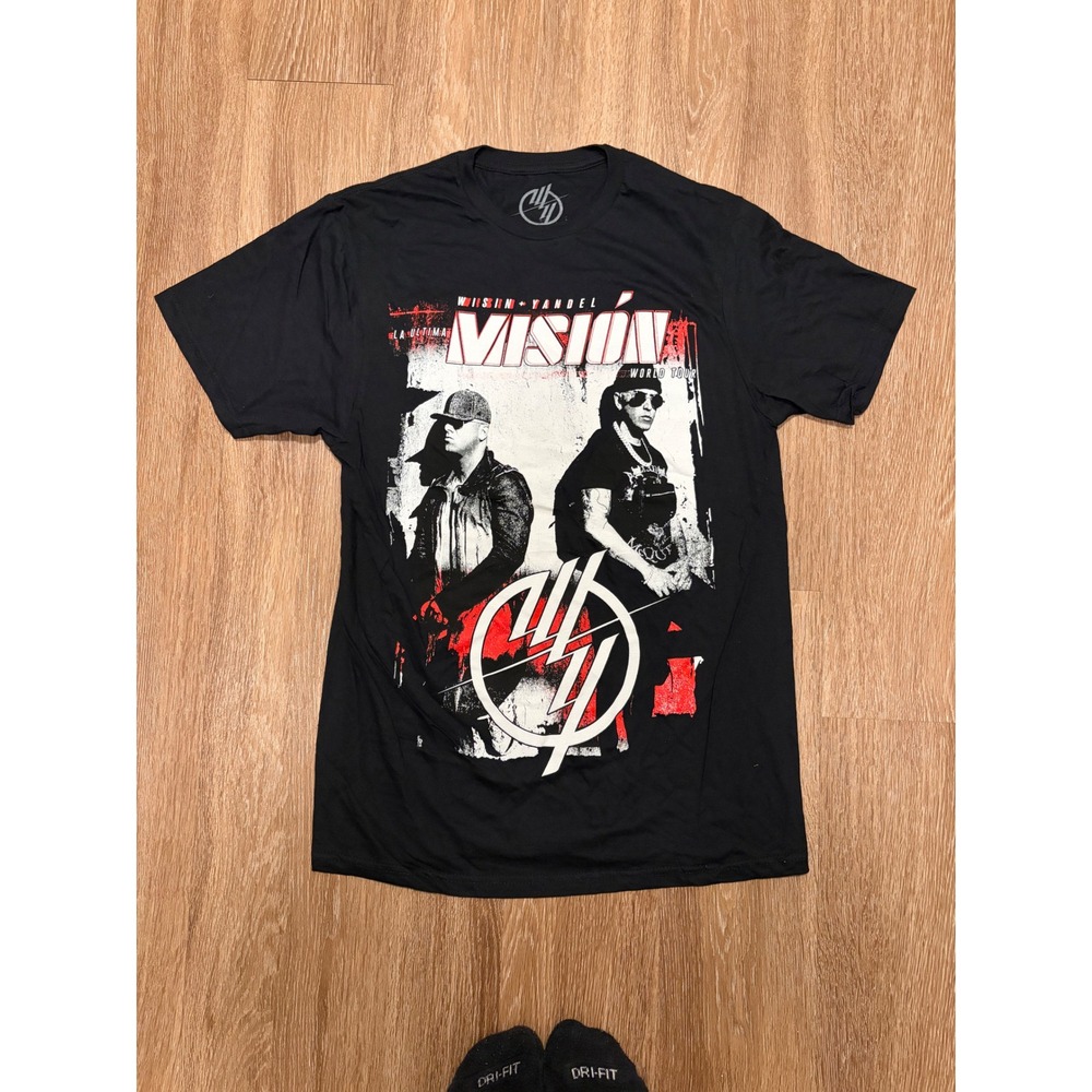 Wisin & Yandel La Ultima Mision World Tour 2022 Black Graphic T-Shirt Men Medium